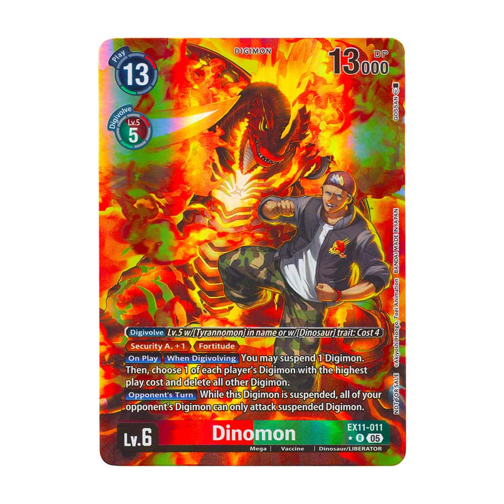 Dawn of Liberator EX11-011 Dinomon Rare Alternative Art Box Topper