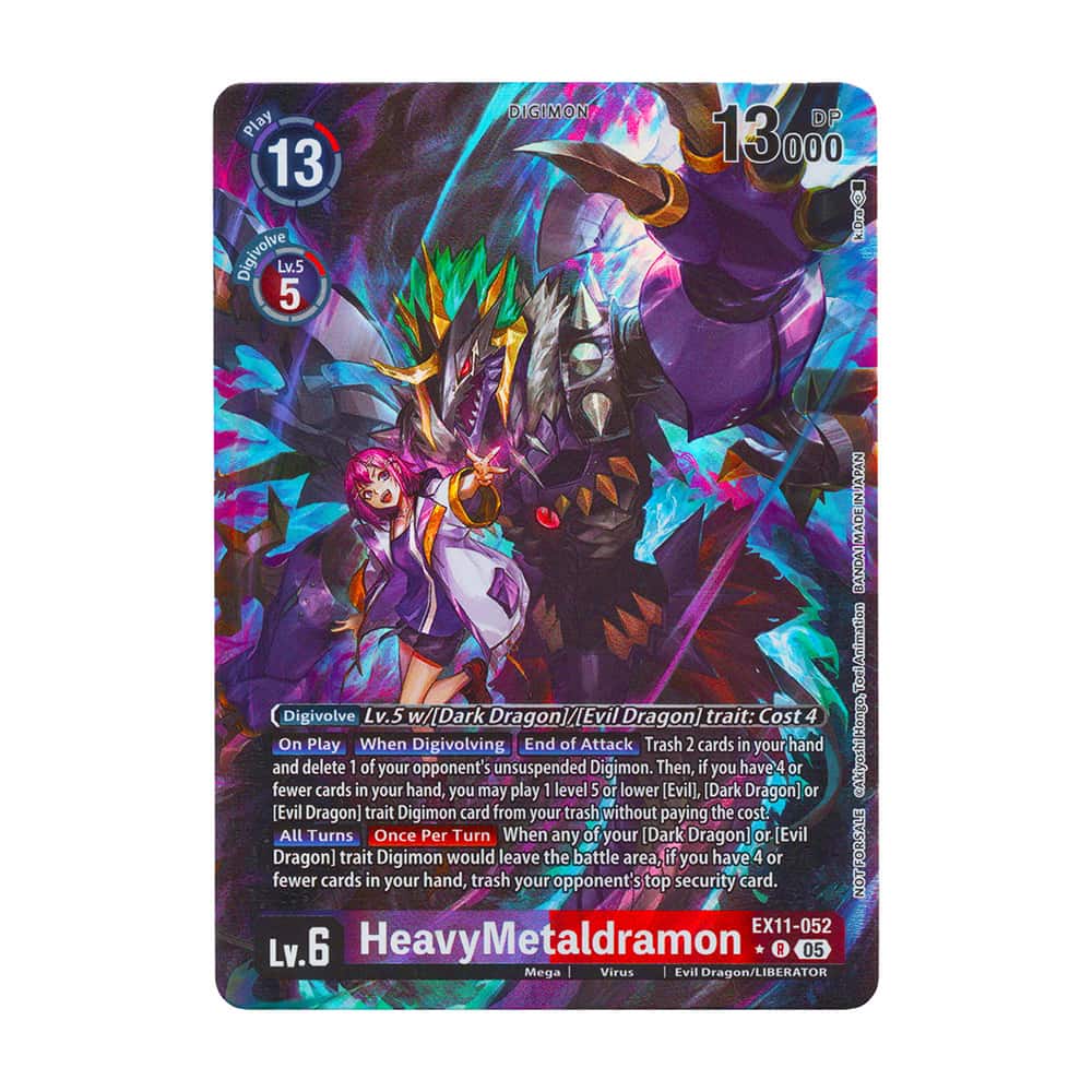Dawn of Liberator EX11-052 HeavyMetaldramon Rare Alternative Art Box Topper