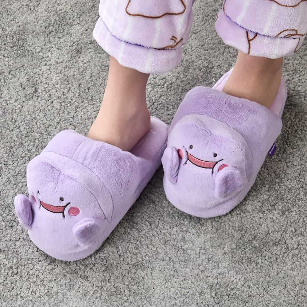 Pokémon Pop-up Store Korea Squishy Ditto's Day Ditto Plush Slippers (One Size-Adult)